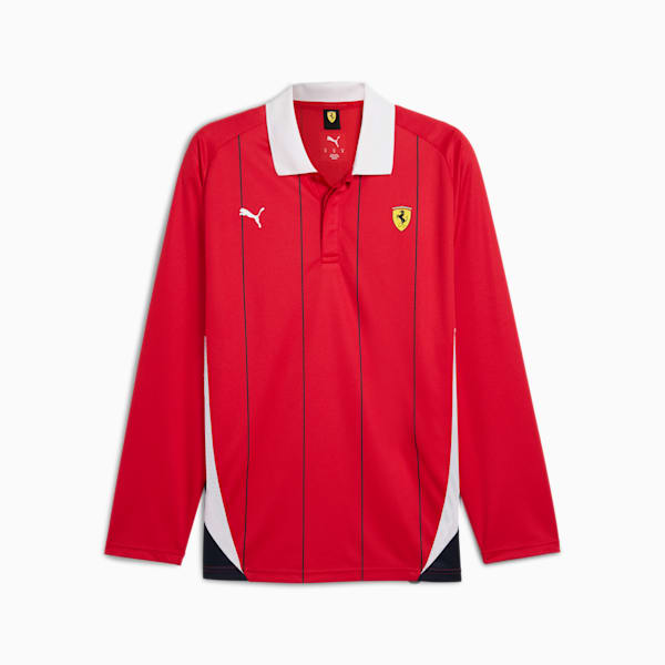 Polo de manga larga Scuderia Ferrari Race para hombre, Rosso Corsa, extralarge