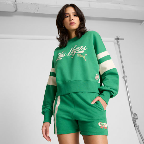 Wardrobe Essentials Las Vegas Women's Crew Sweatshirt, Archive Green, extralarge