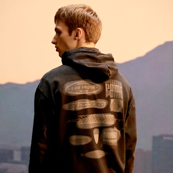 Sudadera con capucha Desert Sun para hombre Scuderia Ferrari, PUMA Black, extralarge