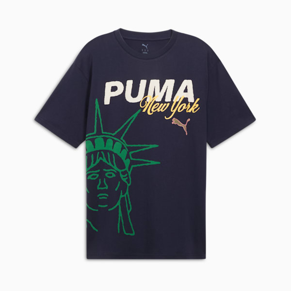 Wardrobe Essentials Bright Lights NYC Flagship Men's Tee, New Navy, extralarge