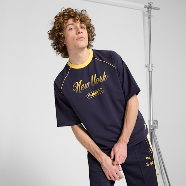 Wardrobe Essentials Bright Lights NYC Flagship Men's Podium Tee, New Navy, extralarge