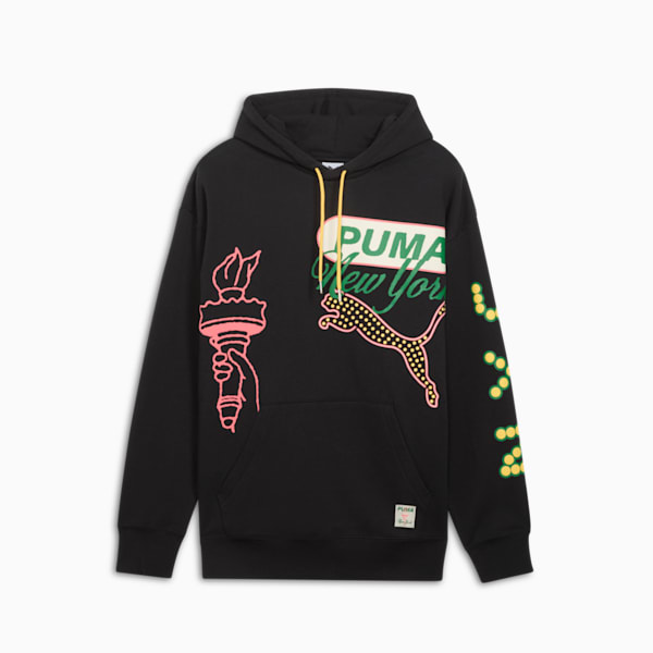 Sudadera con capucha para hombre Wardrobe Essentials Bright Lights NYC Flagship, PUMA Black, extralarge