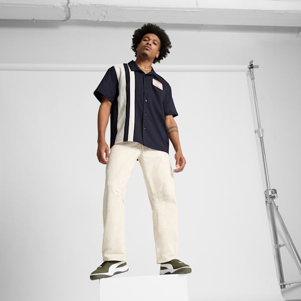 Wardrobe Essentials Bright Lights NYC Flagship Men's Relaxed Tee, New Navy, extralarge