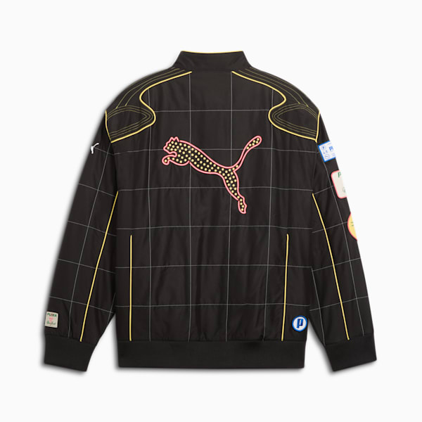 ARCHIVE SEASONAL Bright Lights NYC Flagship Men's Relaxed Racer Jacket, PUMA Black, extralarge