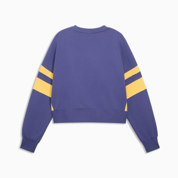 Wardrobe Essentials Bright Lights NYC Flagship Women's Crew Sweatshirt, Blue Crystal, extralarge