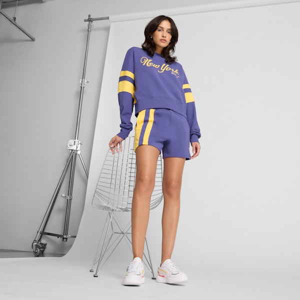 Sudadera de cuello redondo para mujer Wardrobe Essentials Bright Lights NYC Flagship, Blue Crystal, extralarge