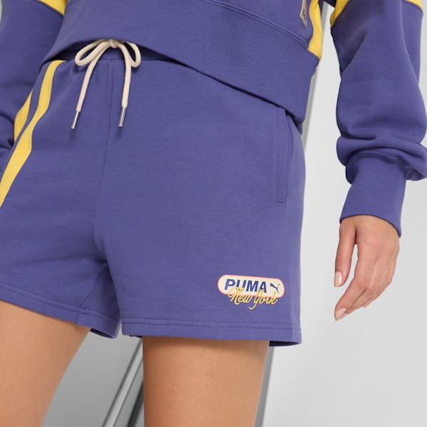 Wardrobe Essentials Bright Lights NYC Flagship Women's Shorts, Blue Crystal, extralarge