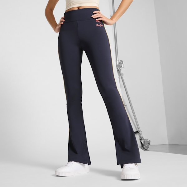 Wardrobe Essentials Bright Lights NYC Flagship Women's Flared Leggings, New Navy, extralarge