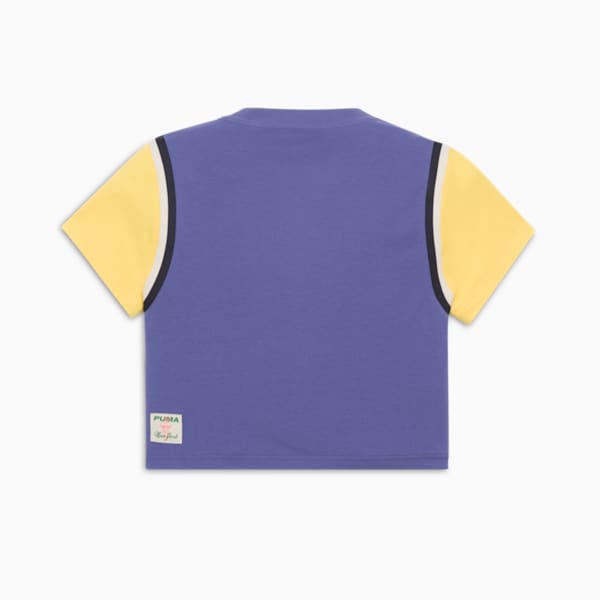 Camiseta ajustada y corta para mujer Bright Lights Wardrobe Essentials NYC Flagship, Blue Crystal, extralarge