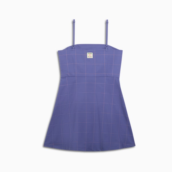 Wardrobe Essentials Bright Lights NYC Women's Flared Short Dress, Blue Crystal, extralarge