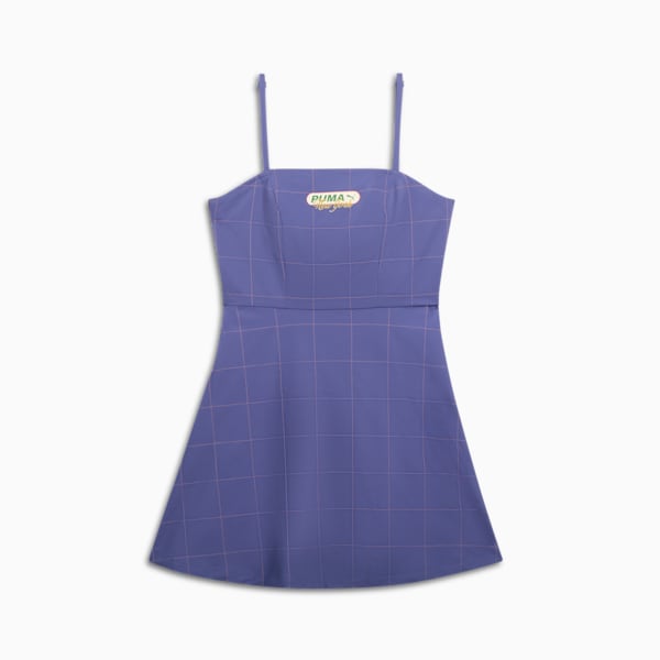 Wardrobe Essentials Bright Lights NYC Women's Flared Short Dress, Blue Crystal, extralarge