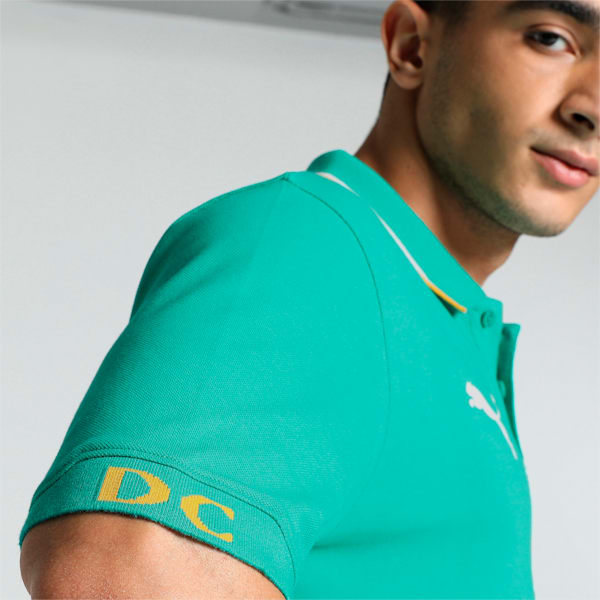 PUMA x DC Men's Slim Fit Cricket Polo, Sparkling Green-Yellow Sizzle, extralarge-IND
