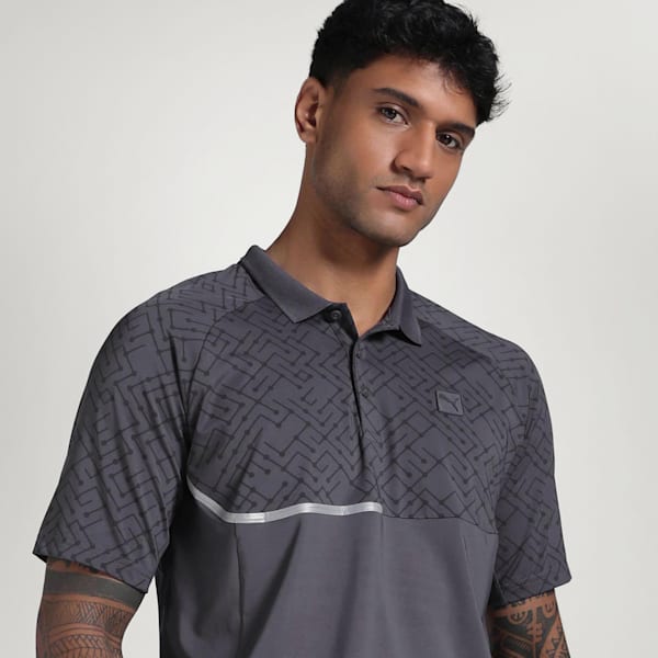 PUMATECH Men's Graphic Polo, Galactic Gray, extralarge-IND