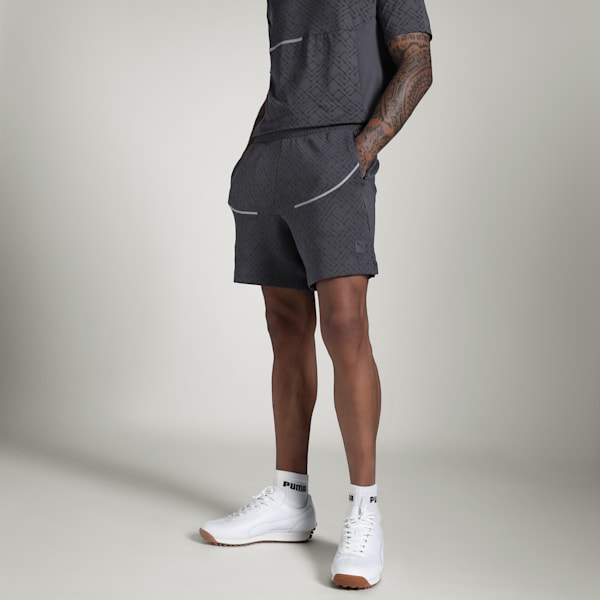 Men's PUMATECH AOP Shorts, Galactic Gray, extralarge-IND