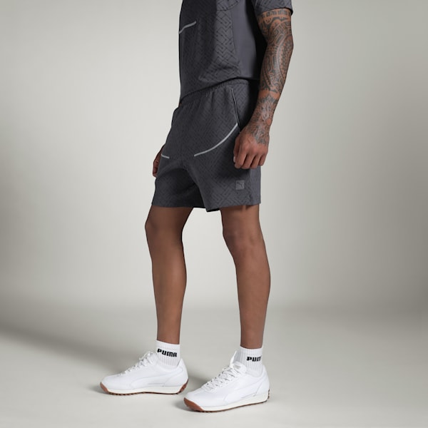 Men's PUMATECH AOP Shorts, Galactic Gray, extralarge-IND