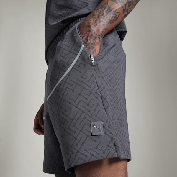 Men's PUMATECH AOP Shorts, Galactic Gray, extralarge-IND