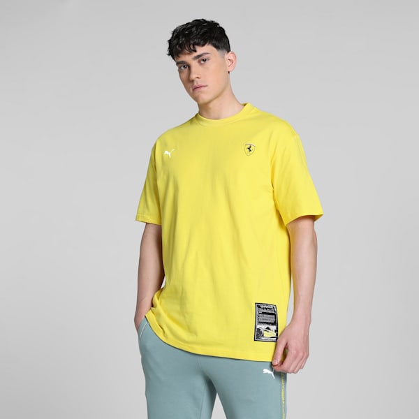 Ferrari Race Color Graphic Men's Motorsport Tee, Speed Yellow, extralarge-IND