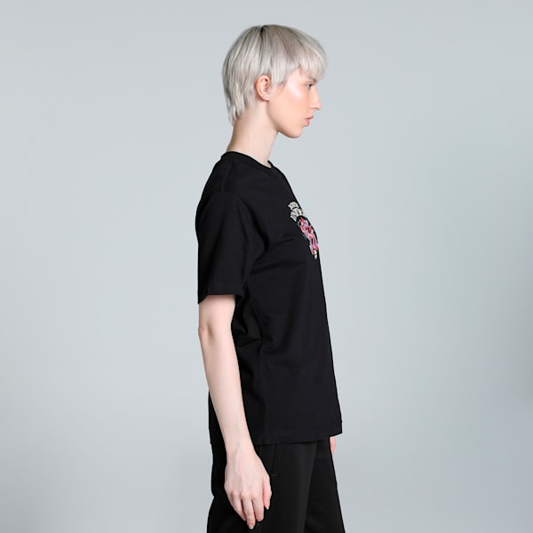 DOWNTOWN Graphic Women's Relaxed Fit Tee, PUMA Black, extralarge-IND