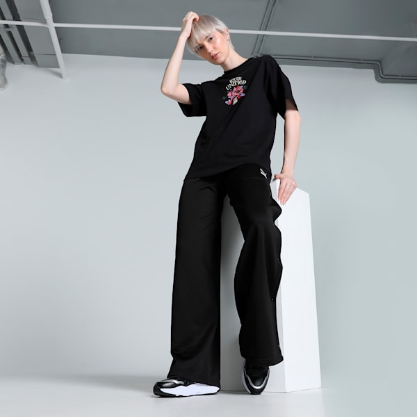 DOWNTOWN Graphic Women's Relaxed Fit Tee, PUMA Black, extralarge-IND
