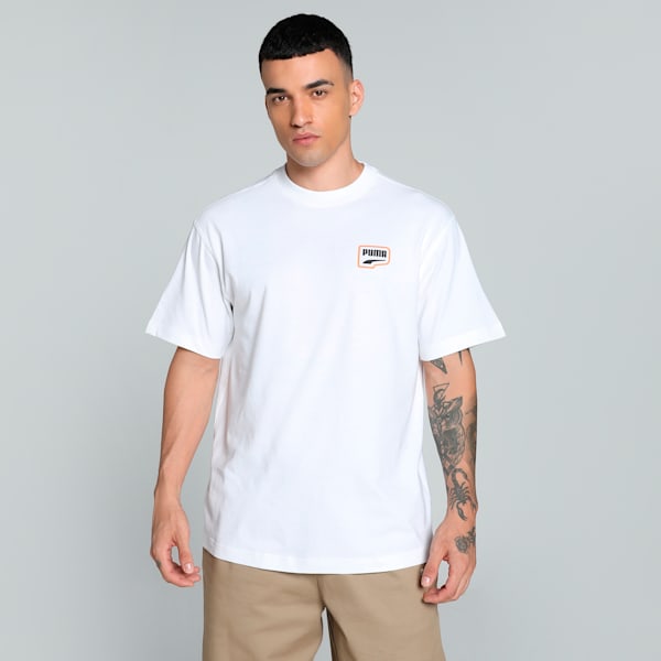 DOWNTOWN Graphic Men's Relaxed Fit Tee, PUMA White, extralarge-IND
