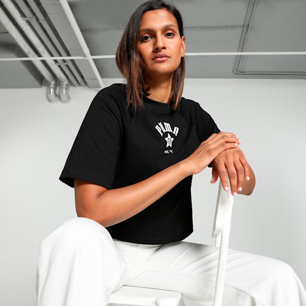 CLASSICS PLAY LOUD Women's Relaxed Fit Tee, PUMA Black, extralarge-IND