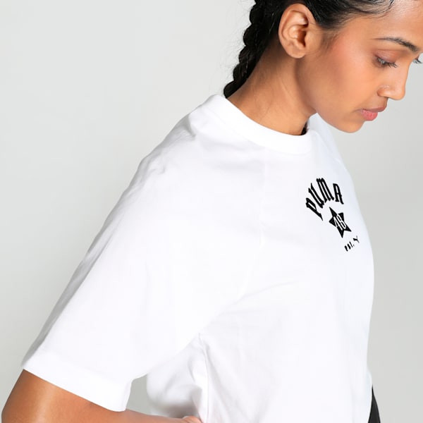 CLASSICS PLAY LOUD Women's Relaxed Fit Tee, PUMA White, extralarge-IND