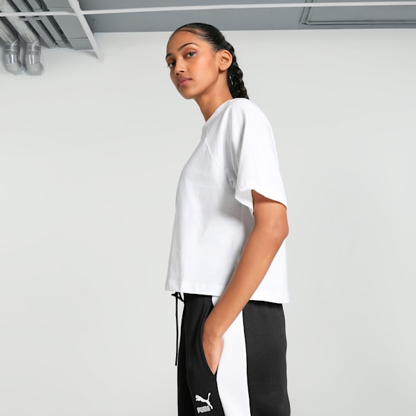 CLASSICS PLAY LOUD Women's Relaxed Fit Tee, PUMA White, extralarge-IND