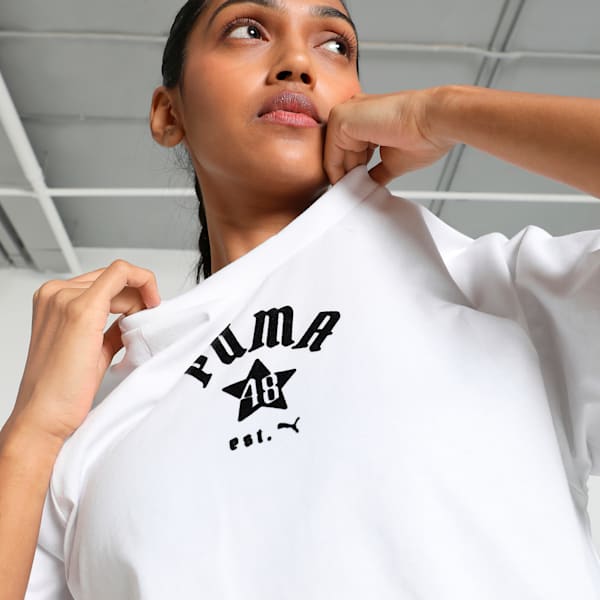 CLASSICS PLAY LOUD Women's Relaxed Fit Tee, PUMA White, extralarge-IND