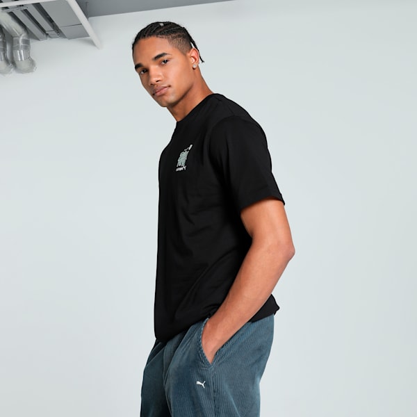 SUPER FOOTBALL Men's Relaxed Fit Tee, PUMA Black, extralarge-IND