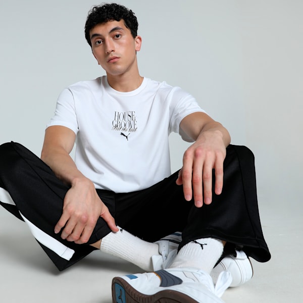 GRAPHICS HOUSE OF GROOVE Men's Relaxed Fit Tee, PUMA White, extralarge-IND