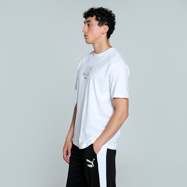 GRAPHICS HOUSE OF GROOVE Men's Relaxed Fit Tee, PUMA White, extralarge-IND