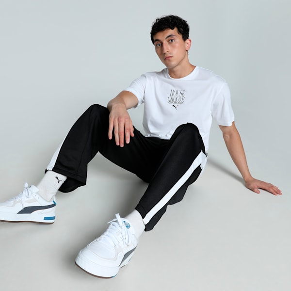 GRAPHICS HOUSE OF GROOVE Men's Relaxed Fit Tee, PUMA White, extralarge-IND