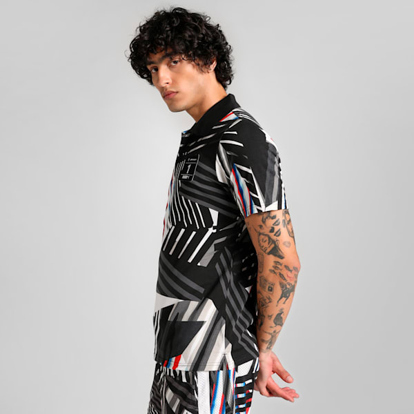 BMW M Motorsport Men's All-Over Print Polo, PUMA Black, extralarge-IND