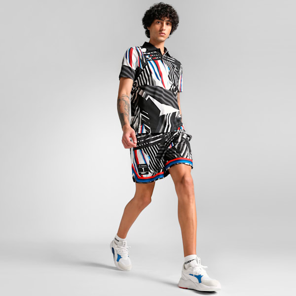 BMW M Motorsport Men's All-Over Print Polo, PUMA Black, extralarge-IND