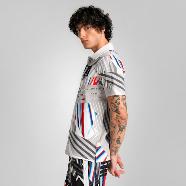 BMW M Motorsport Men's All-Over Print Polo, PUMA White, extralarge-IND