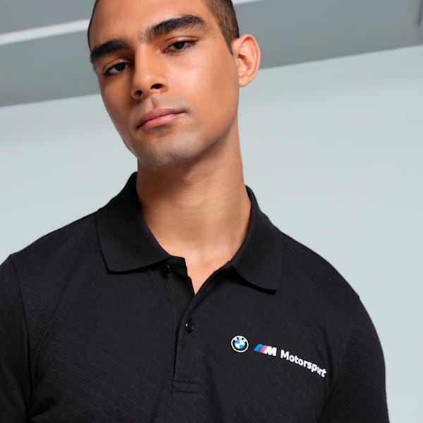 BMW M Motorsport Men's Jacquard Polo, PUMA Black, extralarge-IND