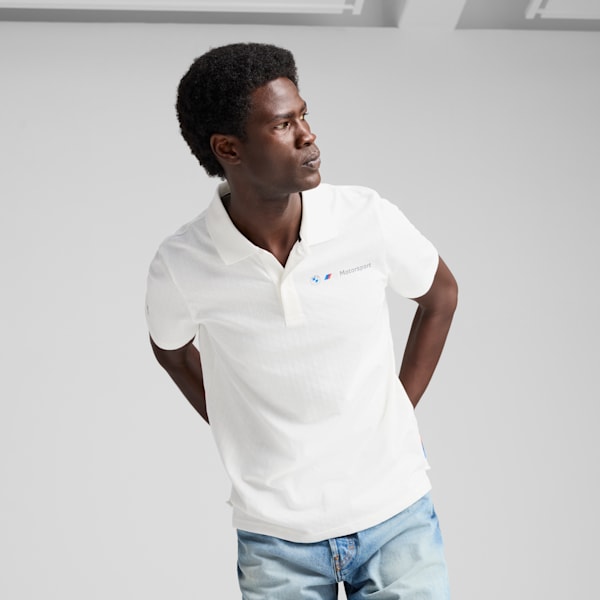 BMW M Motorsport Men's Jacquard Polo, PUMA White, extralarge