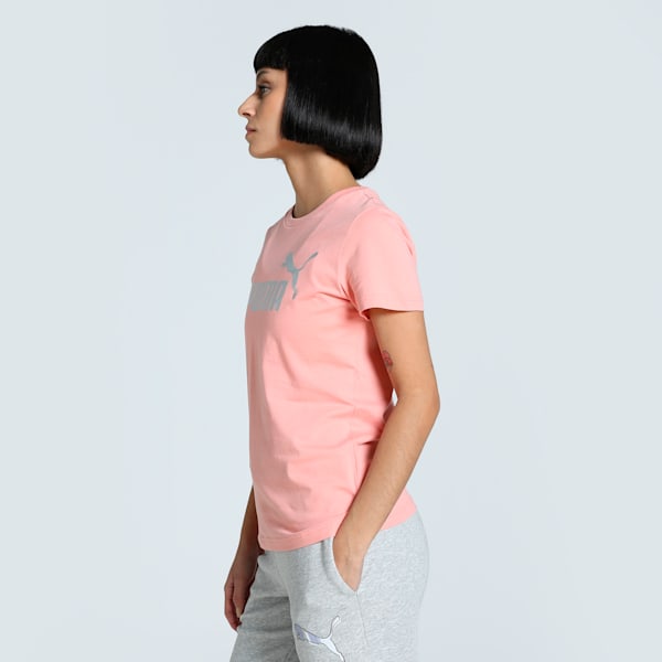 METALLIC No. 1 Logo Women's Tee, Pink Fruit-metallic silver, extralarge-IND