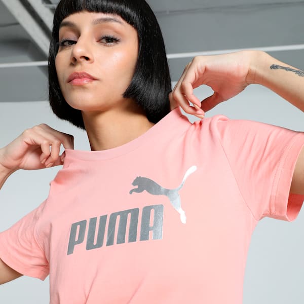 METALLIC No. 1 Logo Women's Tee, Pink Fruit-metallic silver, extralarge-IND