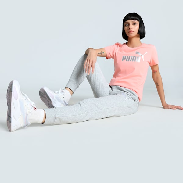 METALLIC No. 1 Logo Women's Tee, Pink Fruit-metallic silver, extralarge-IND