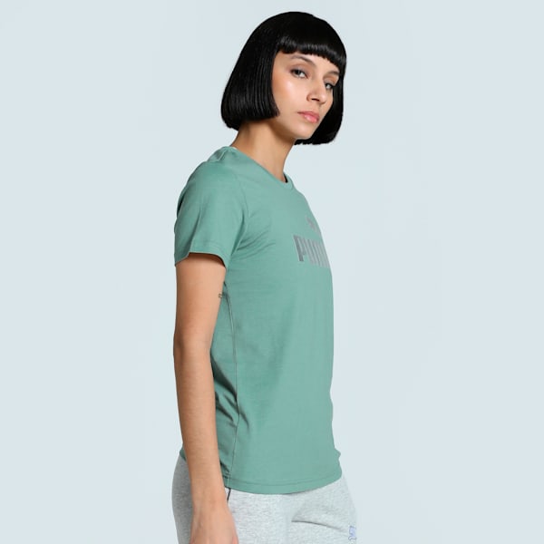 METALLIC No. 1 Logo Women's Tee, Green Moon-metallic silver, extralarge-IND