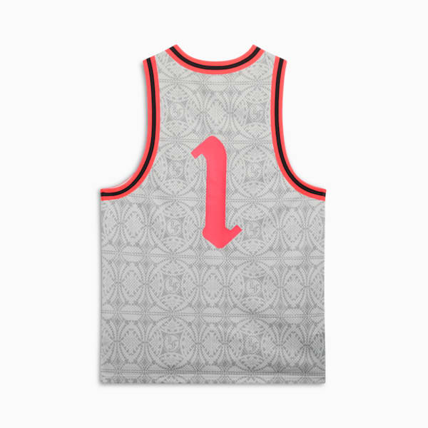 Jersey de básquetbol PUMA x LAMELO BALL LaFrancé Slam para hombre, Glacial Gray-AOP, extralarge