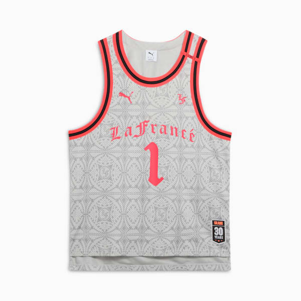 Jersey de básquetbol PUMA x LAMELO BALL LaFrancé Slam para hombre, Glacial Gray-AOP, extralarge
