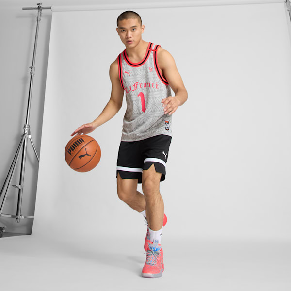 Jersey de básquetbol PUMA x LAMELO BALL LaFrancé Slam para hombre, Glacial Gray-AOP, extralarge