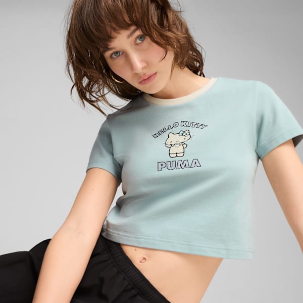 Playera corta PUMA x HELLO KITTY para mujer, Modern Mint, extralarge