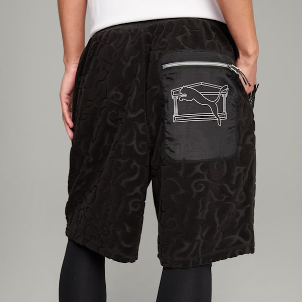 PUMA x ARIES Towelling Shorts Unisex, PUMA Black, extralarge