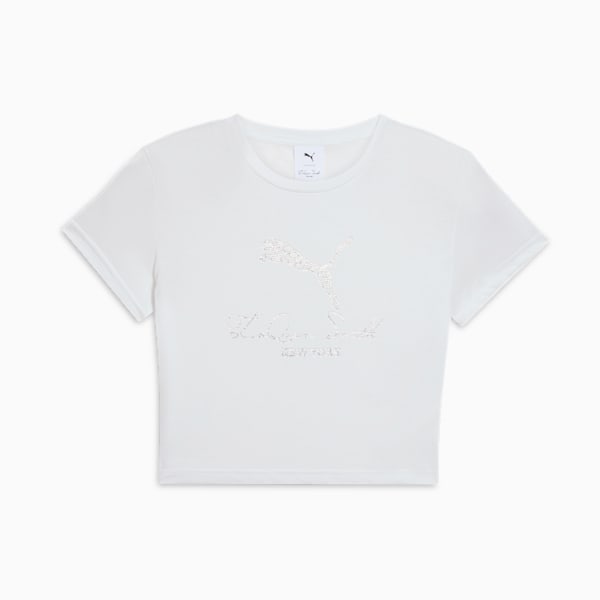 Playera corta para mujer PUMA x LAQUAN SMITH, PUMA White, extralarge