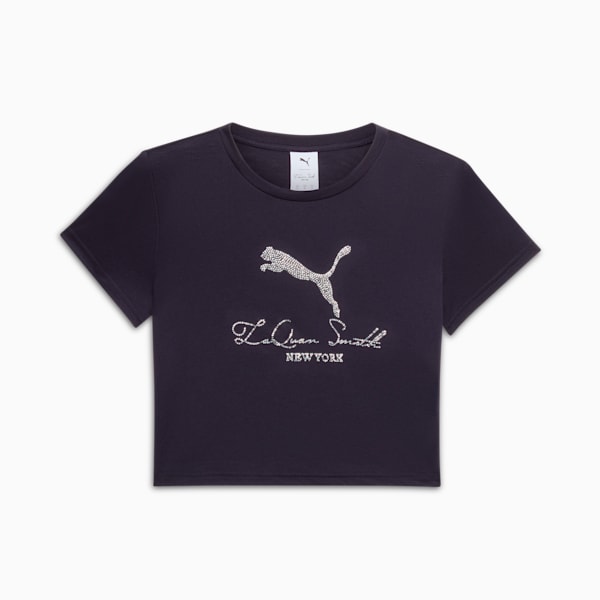 PUMA x LAQUAN SMITH Women's Baby Tee, New Navy, extralarge