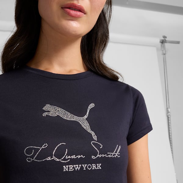Playera corta para mujer PUMA x LAQUAN SMITH, New Navy, extralarge