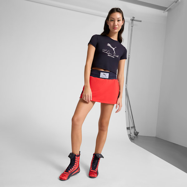 PUMA x LAQUAN SMITH Women's Baby Tee, New Navy, extralarge